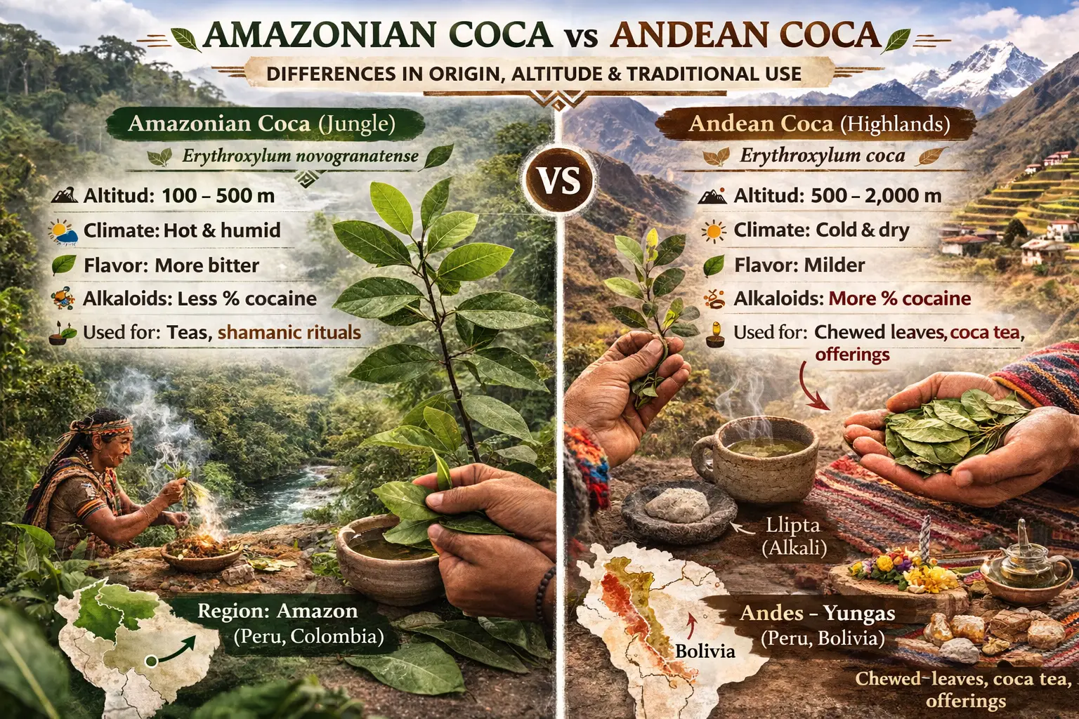 Amazonian Coca VS Andean Coca