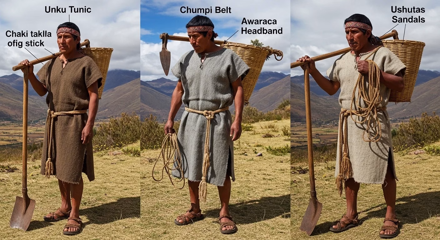 Male Inca Clothing for Work and Everyday Use