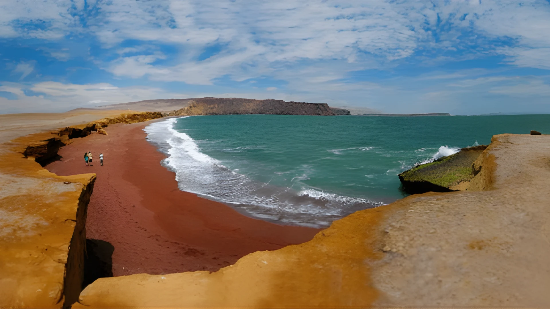 Playa Roja red sand beach, Paracas
