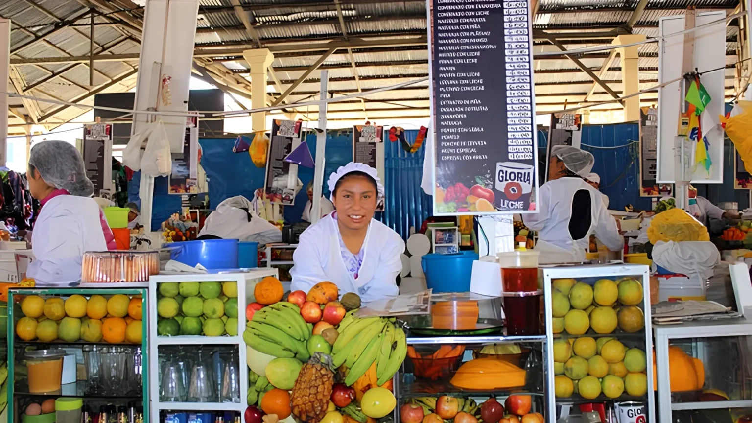 Puestos de jugos en el Mercado San Pedro