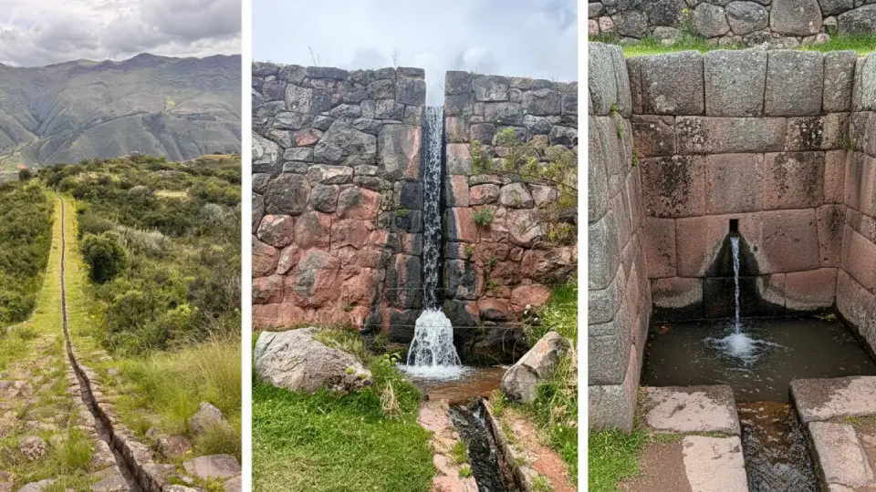 Water canal in Inca agriculture, still functioning in Tipon Cusco