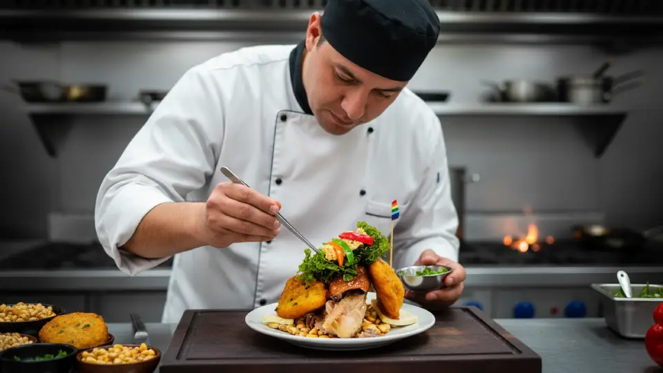 Peruvian chef preparing a rich and delicious Chiriuchu