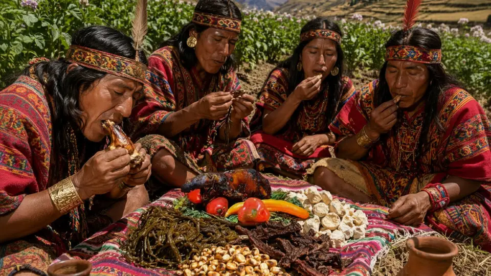 Chiriuchu being consumed by the Incas after working in the fields