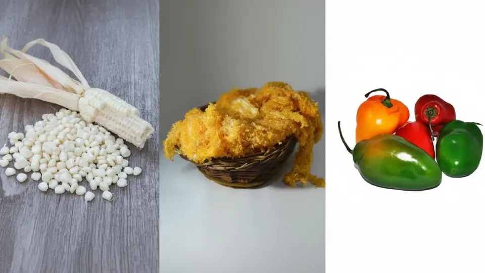 Ingredients of Chiriuchu representing the three regions of Peru