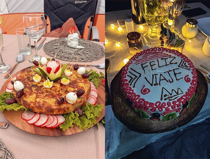 comida gourmet en camino inca de lujo