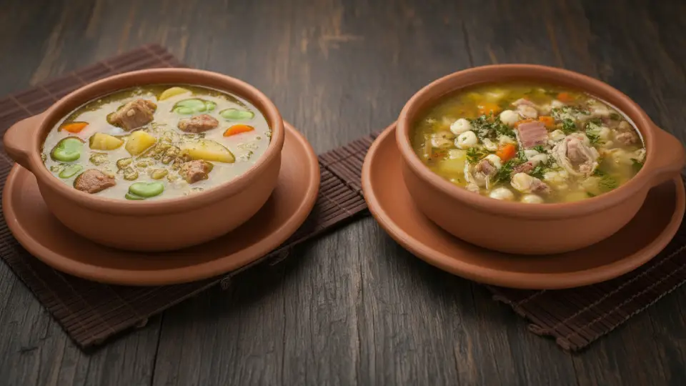 Nutritious quinoa and chayro soups, ideal for cold weather, widely consumed by families in Cusco