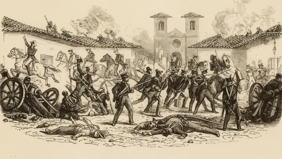 Battle of Rancagua during the war against Chile, Huánuco, Peru