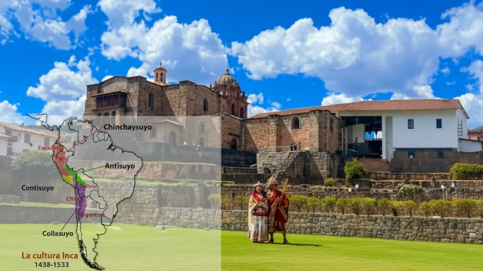 Location of the Inca Empire, with Qoricancha in the background