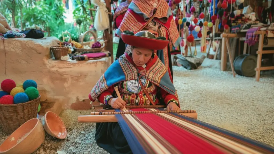 Traditional blankets today as a legacy of the Inca Empire