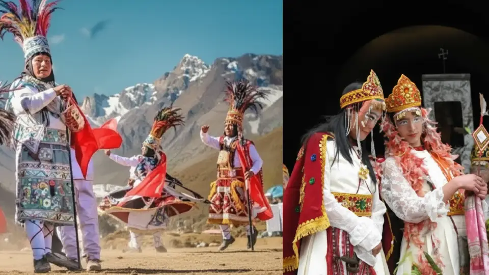 Danzantes de Qhapaq Chunchu y Chunchachas en el suntuario del señor de Qoyllority