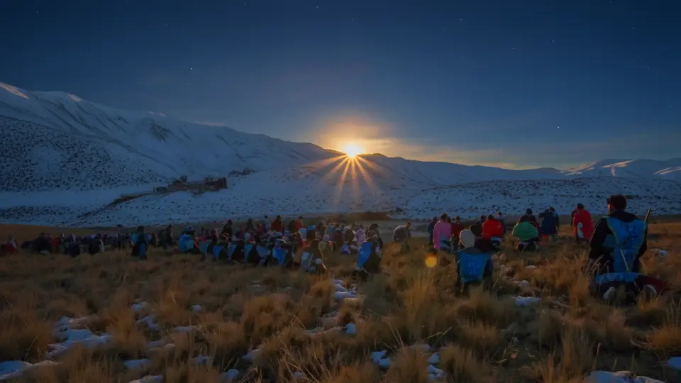Sun greeting in Qoyllority, an Inca tradition that still lives on today.