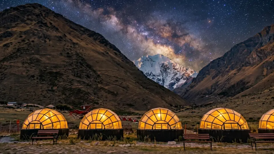 Starry night in Salkantay during the dry season.