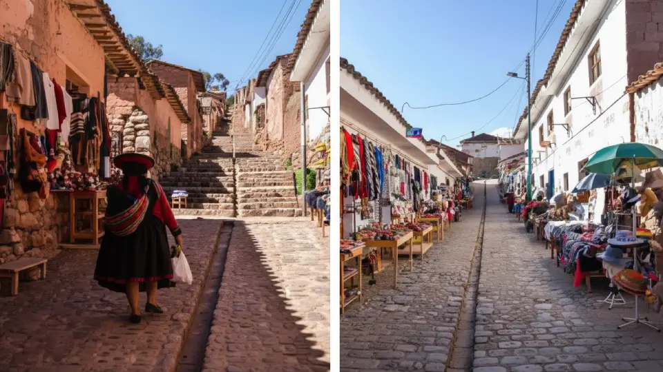 Streets of the picturesque town of Chinchero