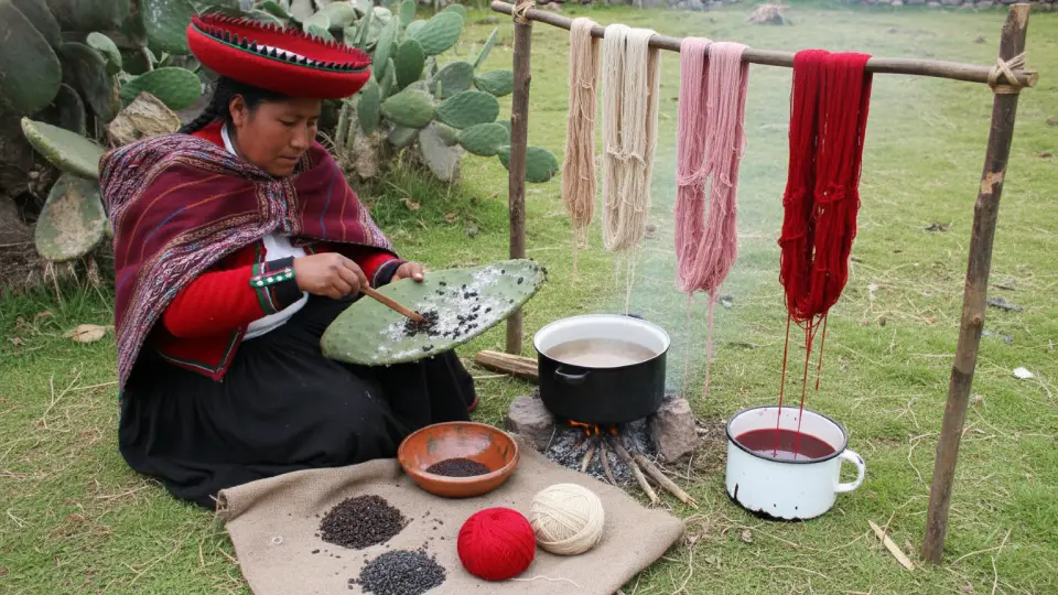 Uso de la cochinilla en la textilería de Chinchero