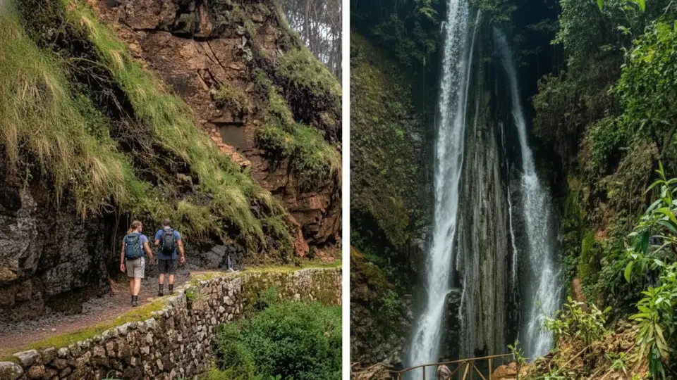 Ruta de Qapac Ñan antiguo camino Inca hacia la catarata de Poc Poc