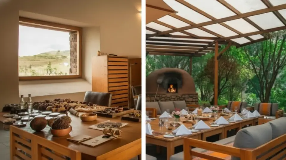 Interior del restaurante Mil en Moray y el restaurante Tambo del Inca en Urubamba