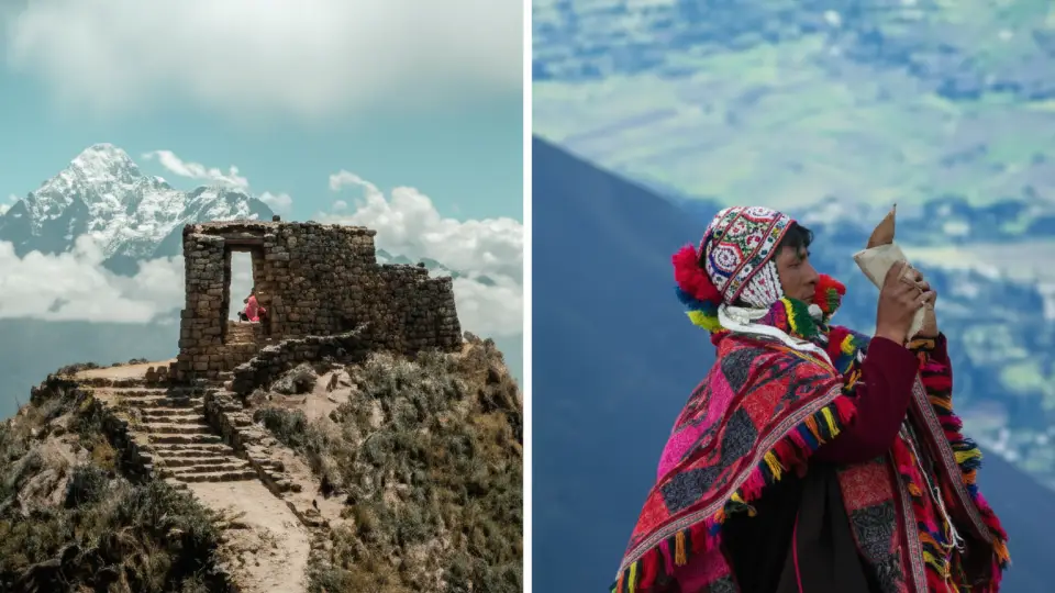 Imagen que muestra la portada de piedra de Intipunku en el Valle Sagrado de los Incas