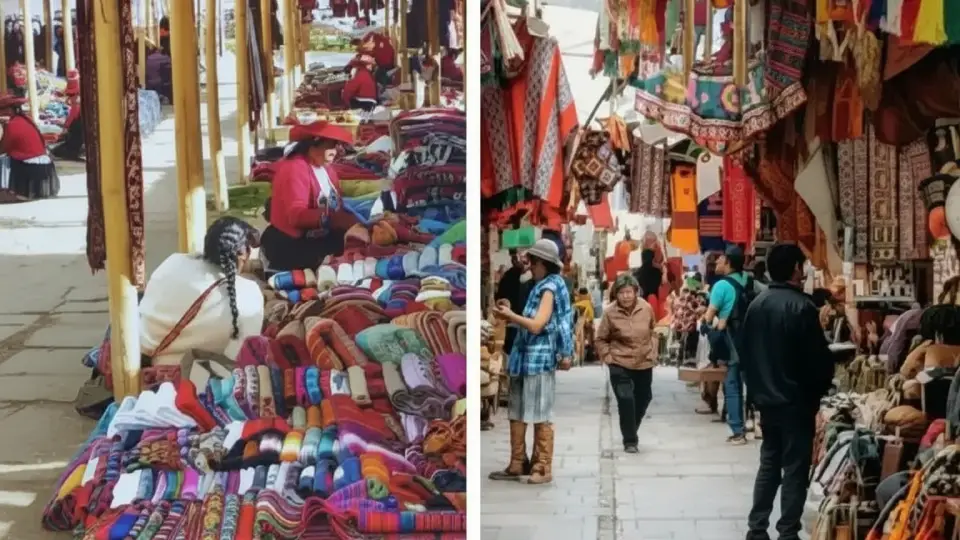 Mercados dominicales de Chinchero y el pueblo de Pisac en el Valle Sagrado de los Incas