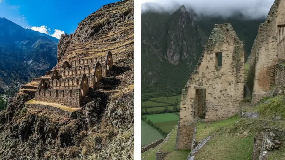 Imagen que muestra las Qolcas Incas de Pinkulluna en el Valle Sagrado de los Incas